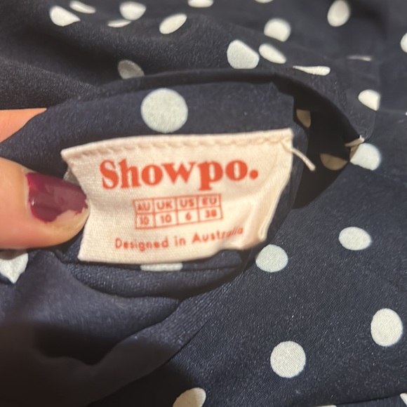 Showpo Navy Polka Dot Mini Skirt US 6 - Picture 3 of 3
